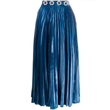 crystal pleated velvet skirt