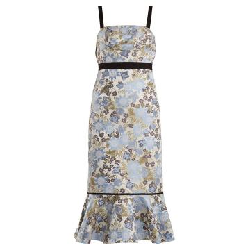 Eunice floral-jacquard dress