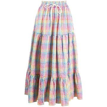 rainbow check skirt