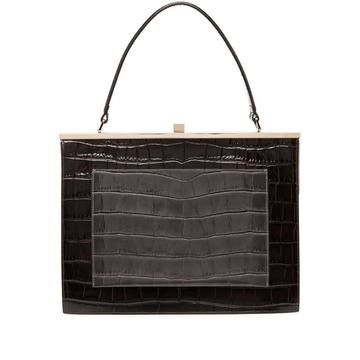 crocodile-effect leather bag