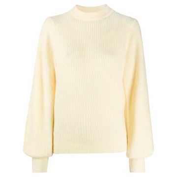 ribbed puff-sleeve jumper