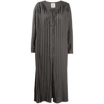 pleated midi dress