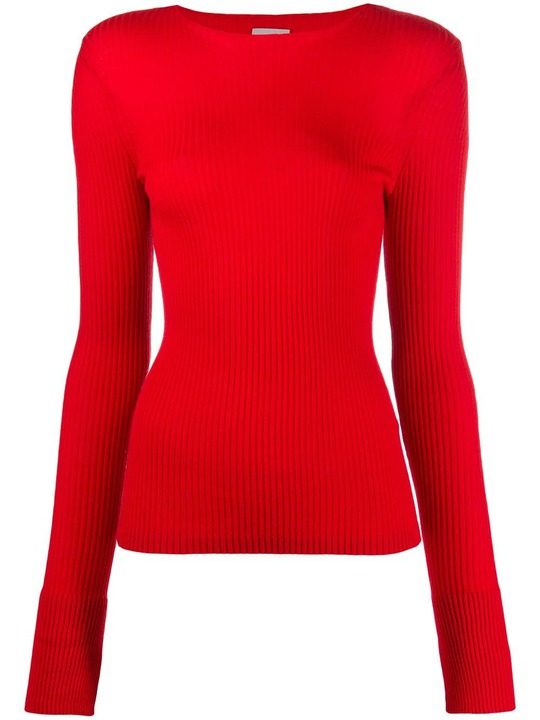 ribbed knit virgin wool jumper展示图