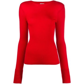 ribbed knit virgin wool jumper