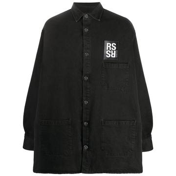 logo patch denim shirt jacket