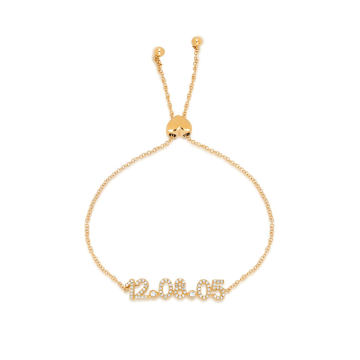 14K Gold Diamond Custom Date Bolo Bracelet