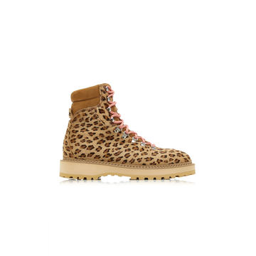 Monfumo Leopard-Print Calfhair Hiking Boots