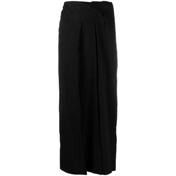 pleated panel midi skirt