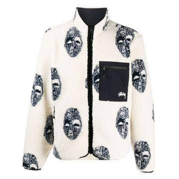 mask-jacquard fleece jacket