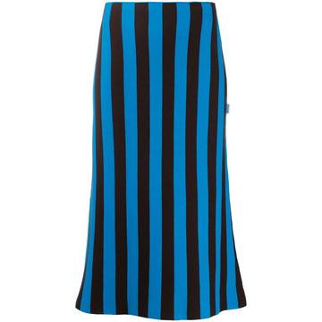 striped cotton midi skirt