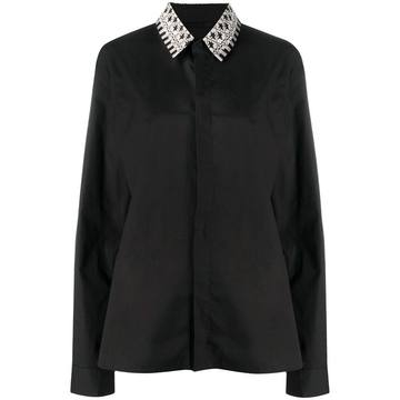 contrasting collar poplin shirt