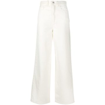 white high-rise jeans