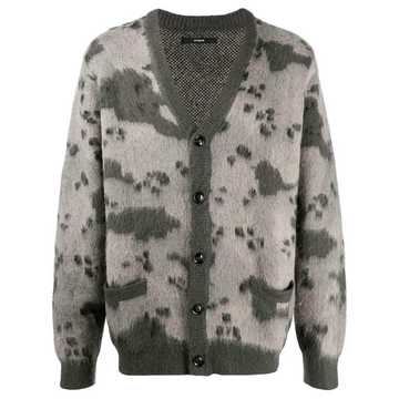 abstract animal print cardigan