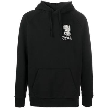 logo print drawstring hoodie