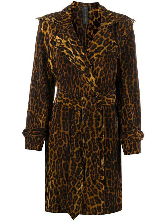 leopard-print belted coat展示图