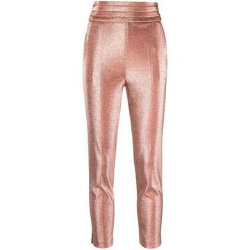 metallic cropped trousers