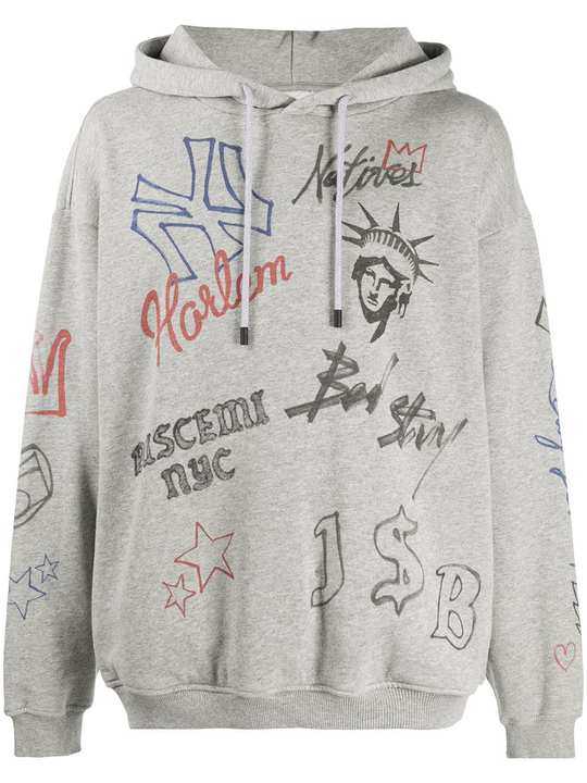 grey graffiti hoodie展示图