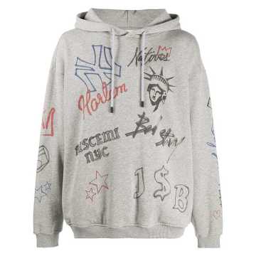 grey graffiti hoodie