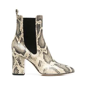 leather python effect ankle boots