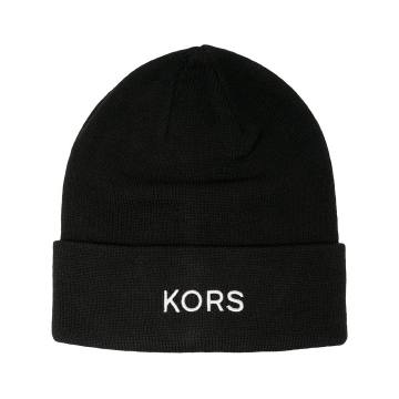 embroidered logo knitted beanie