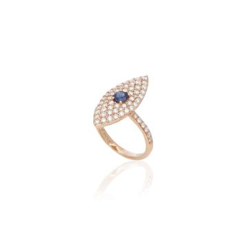 18K Gold, Diamond and Sapphire Ring