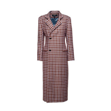 Wool Blend Checkered Coat