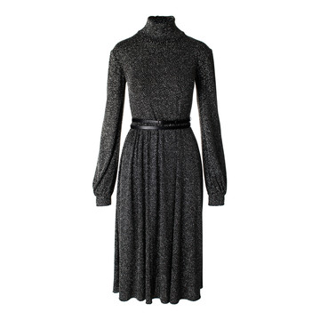 Black & Sparkly Silver Turtleneck Dress