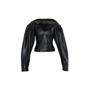 Vegan Leather Corset Blouse