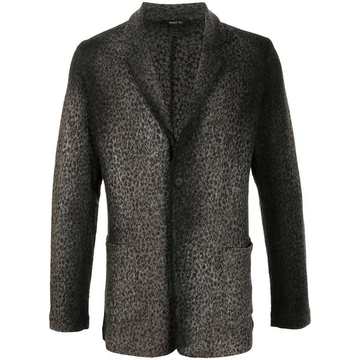 animal-pattern single-breasted blazer