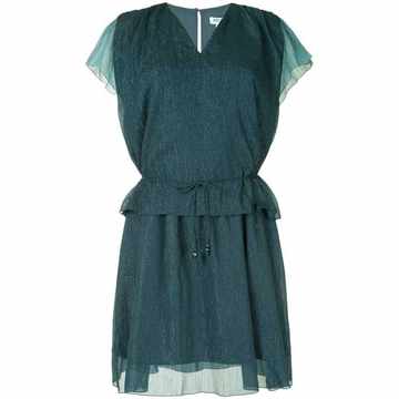 V-neck belted dress