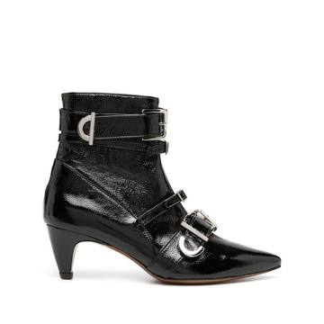 multi-buckle ankle boots