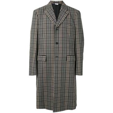 single breasted check coat
