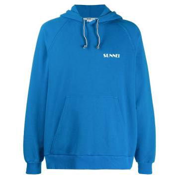 blue logo hoodie