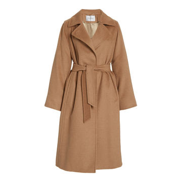 Manuela Belted Camel Wool Trench Coat