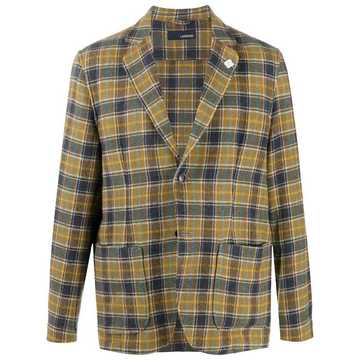 check-print single-breasted blazer