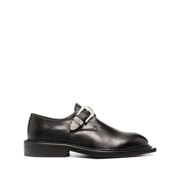 engraved side-buckle loafers