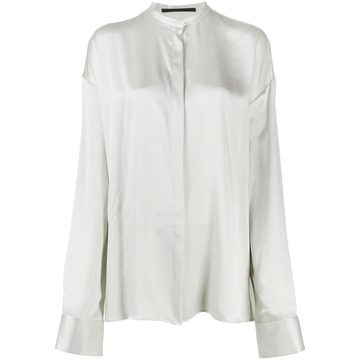 concealed-fastening silk shirt