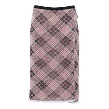 Plaid Lurex Wrap Skirt