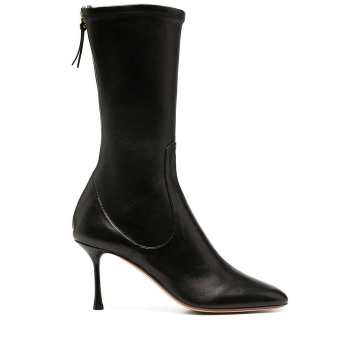 rear-zip pointed boots