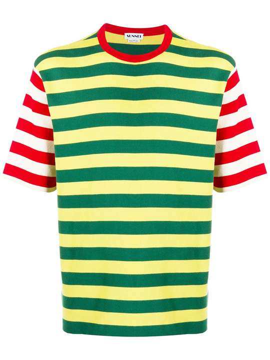 colour-block stripe T-shirt展示图