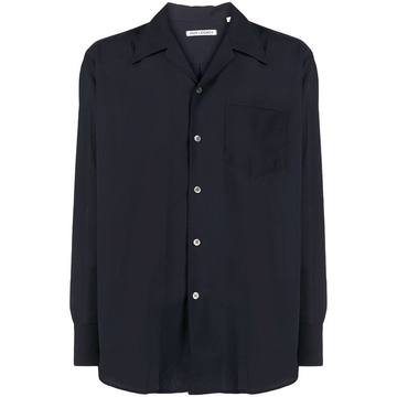 notch collar long sleeved shirt