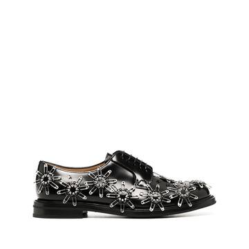 safety pin-embellished Oxford shoes