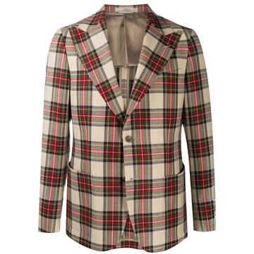 tartan pattern blazer