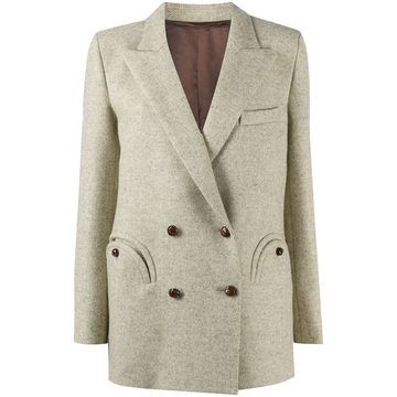 double-breasted wool blazer