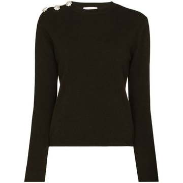 crystal button cashmere sweater