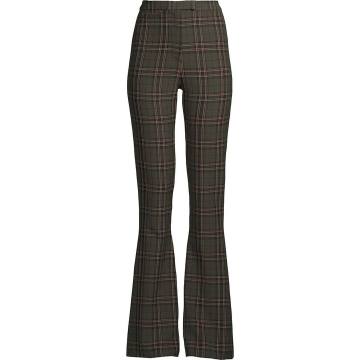 plaid bell-bottom trousers