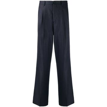 high-waisted knitted trousers