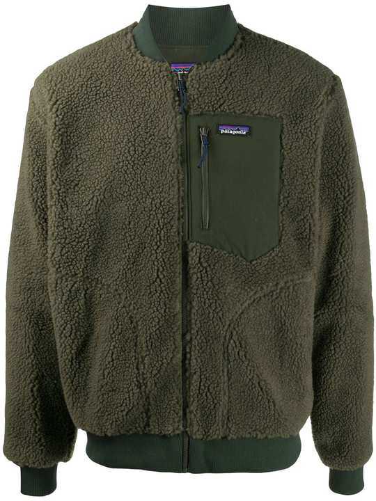 long-sleeved fleece bomber jacket展示图