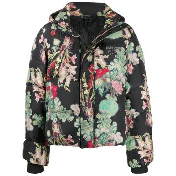 floral print puffer coat