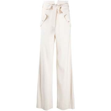 wide-leg tie-fastening trousers